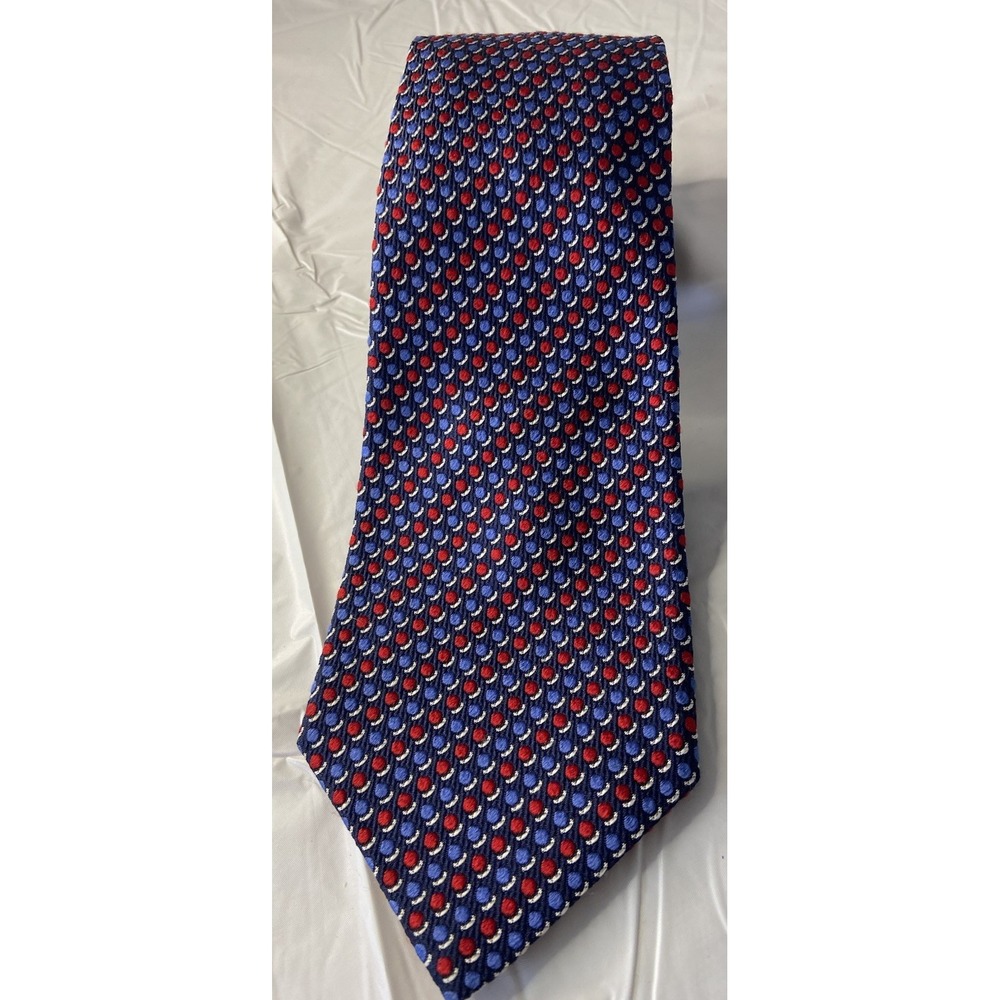Men's Turnbull & Asser 100% Silk Made‎ In England-59' Inches Long-Blue & Red